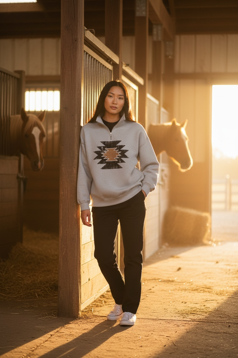 WOMEN'S QUARTER ZIP SWEATSHIRT
