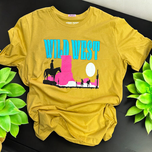 WOMENS YELLOW WILD WEST TEE