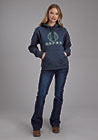 WOMENS OUTERWEAR   ROPER LADIES L/S SWEATSHIRT W/HOOD NAVY BLUE HOODED SWEATSHIRT