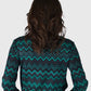 Pullover Chevron Print Stretch Jersey Button Up