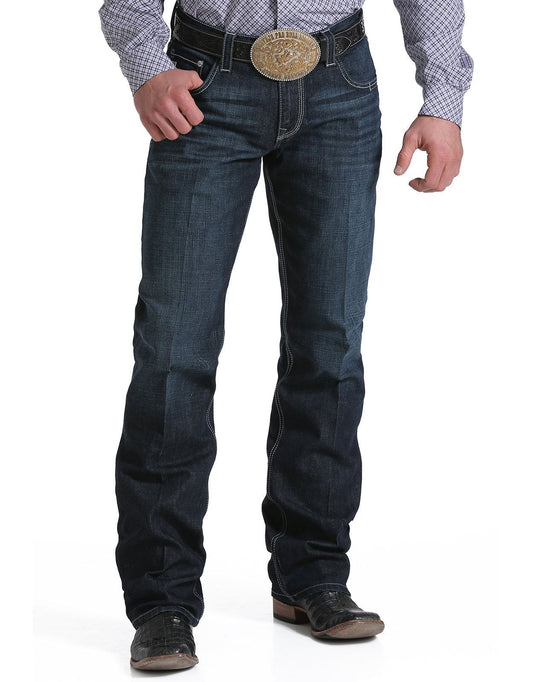 Cinch Men's Performance Denim  Mid Rise Relaxed Fit Boot Cut Jeans Sliver Label