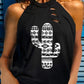 Black Cactus graphic tank top