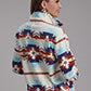 WOMENS OUTERWEAR   ROPER POLAR FLEECE JACKETS LG CREAM AZTEC PRINTED FLEECE