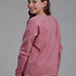 GIRLS  NOVELTY/APPLIQUE/EMBROIDERY PRINTED KNIT  DUSTY PINK FLEECE SWEATSHIRT