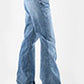 WOMENS JEAN FIT TROUSER STYLE BACK WELT PKTS MED BLUE WASH