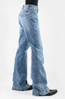 WOMENS JEAN FIT TROUSER STYLE BACK WELT PKTS MED BLUE WASH