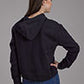 WOMENS OUTERWEAR   NOVELTY/APPLIQUE/EMBROIDERY PRINTED KNIT  BLACK COTTON FLEECE HOODIE