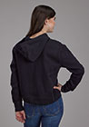 WOMENS OUTERWEAR   NOVELTY/APPLIQUE/EMBROIDERY PRINTED KNIT  BLACK COTTON FLEECE HOODIE