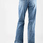 WOMENS JEAN FIT TROUSER STYLE BACK WELT PKTS MED BLUE WASH