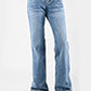 WOMENS JEAN FIT TROUSER STYLE BACK WELT PKTS MED BLUE WASH