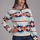 WOMENS OUTERWEAR   ROPER POLAR FLEECE JACKETS LG CREAM AZTEC PRINTED FLEECE