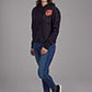 WOMENS OUTERWEAR   NOVELTY/APPLIQUE/EMBROIDERY PRINTED KNIT  BLACK COTTON FLEECE HOODIE