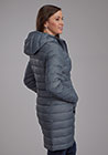 WOMENS OUTERWEAR   CRUSHABLE PARACHUTE LADIES JACKET SILVER BLUE DOWN PROOF LONG COAT