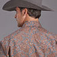 MENS L/S SHIRT   STETSON SNAP 2 POCKET PRINT COPPER PAISLEY