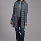 WOMENS OUTERWEAR   CRUSHABLE PARACHUTE LADIES JACKET SILVER BLUE DOWN PROOF LONG COAT